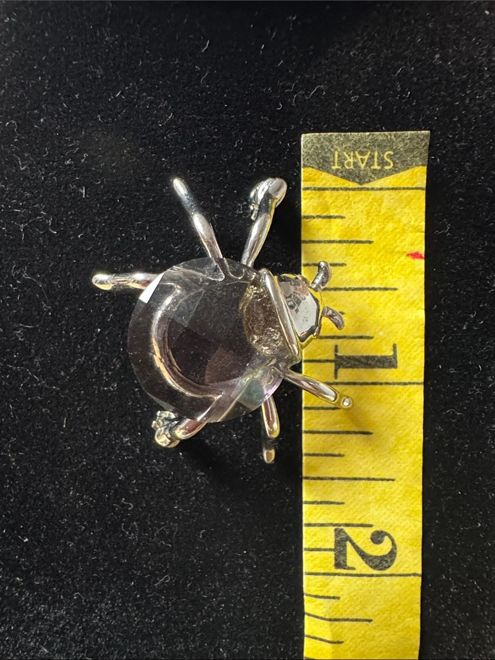 Silver and Purple Arachnid Brooch